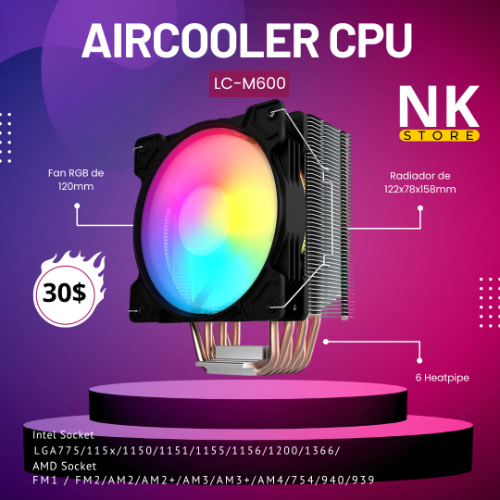 Imagen 1 de AIR COOLER CPU TS-M600 DE 6 PIPAS RGB