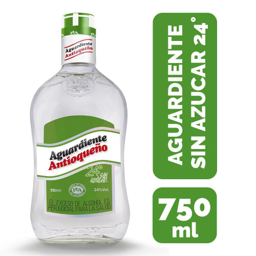 Imagen 1 de Aguardiente Verde Sin Azúcar Botella 750ml