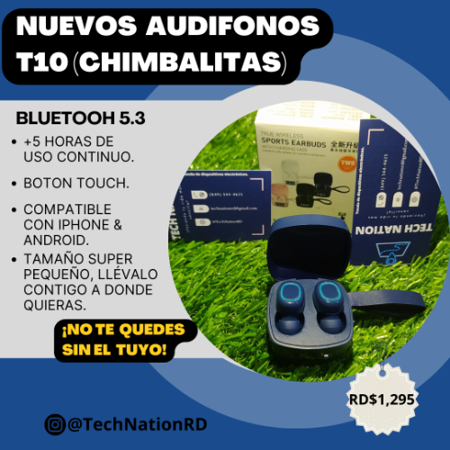 Imagen 1 de Audifonos T10 (LOS CHIMBALITAS)