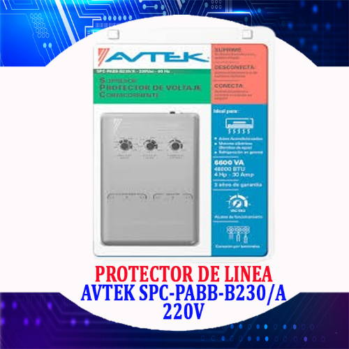Imagen 1 de  PROTECTOR DE LINEA AVTEK SPC-PABB-B230/A  220V