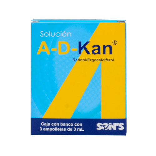 Imagen 1 de A-D-KAN VIT A/VIT D3 3 AMP 6000/400 UI SONS