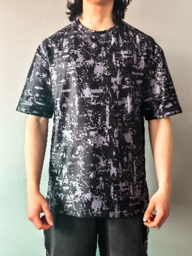 Imagen 1 de Camiseta Negra en Tela Fría-efecto lavado-Oversize