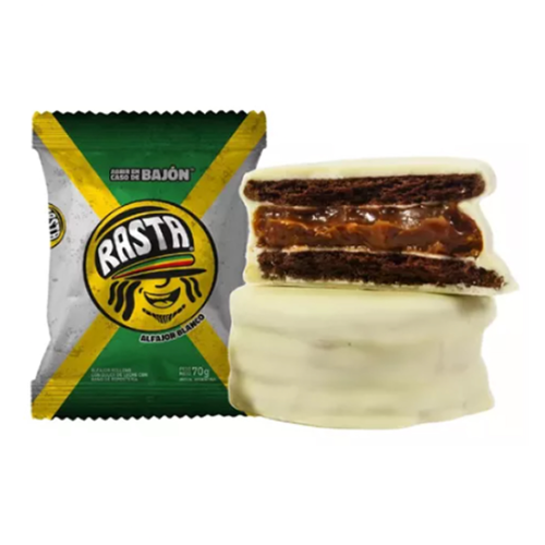 Imagen 1 de Alfajor Rasta Blanco 70g x18u