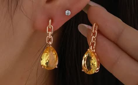Imagen 1 de 250320 Arete gota amarilla 