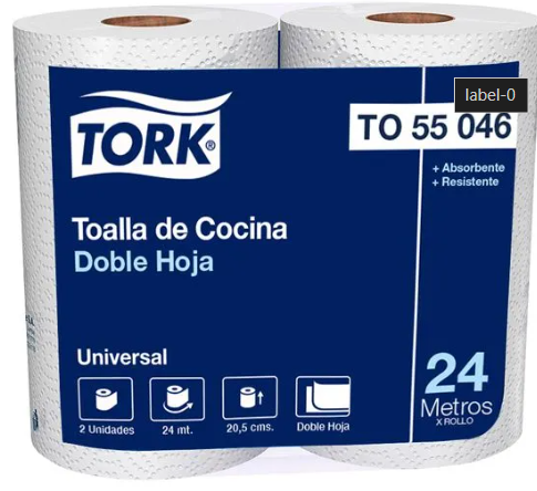 Imagen 1 de  MANGA  TORK 24 MT & 8 PAQ X 2 ROLLOS