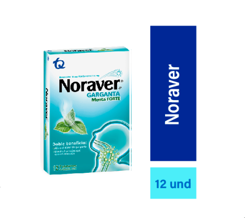 Imagen 1 de Noraver garganta sabor menta X12 pastillas