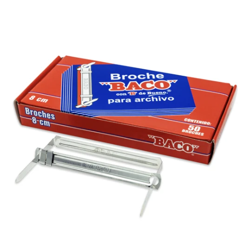 Imagen 1 de Broche De 8 Cm Metalico Baco B082 1 Caja Con 50 Piezas