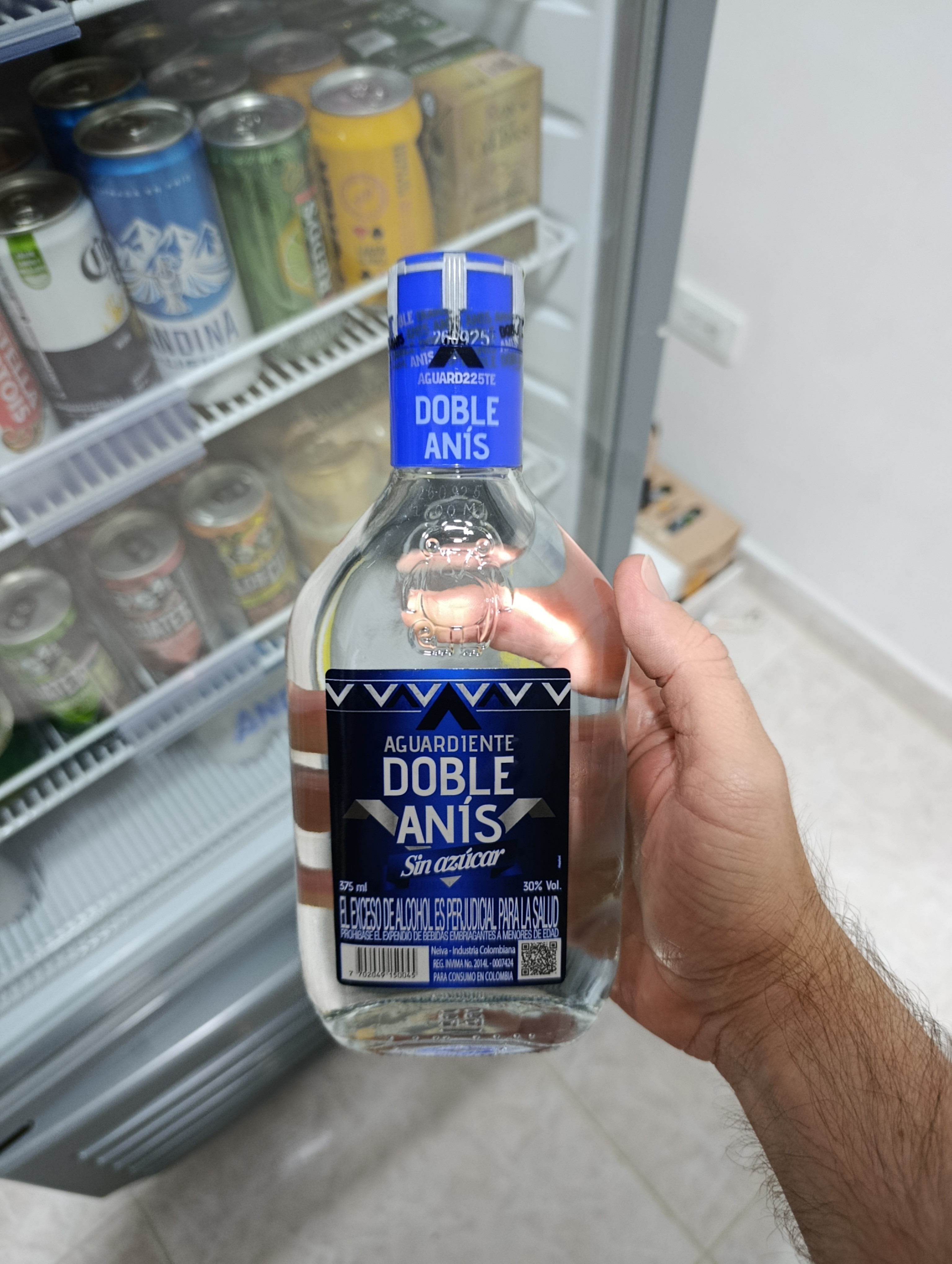 Imagen 1 de Aguardiente DOBLE ANIS AZUL del Huila 375 ml