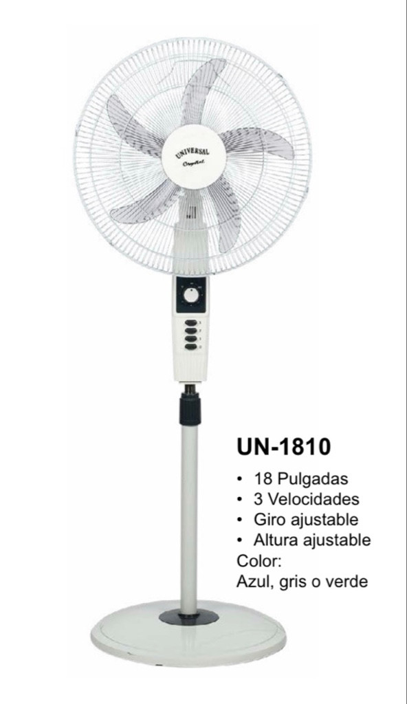 Imagen 1 de Abanico pedestal UN-1810 verde Universal