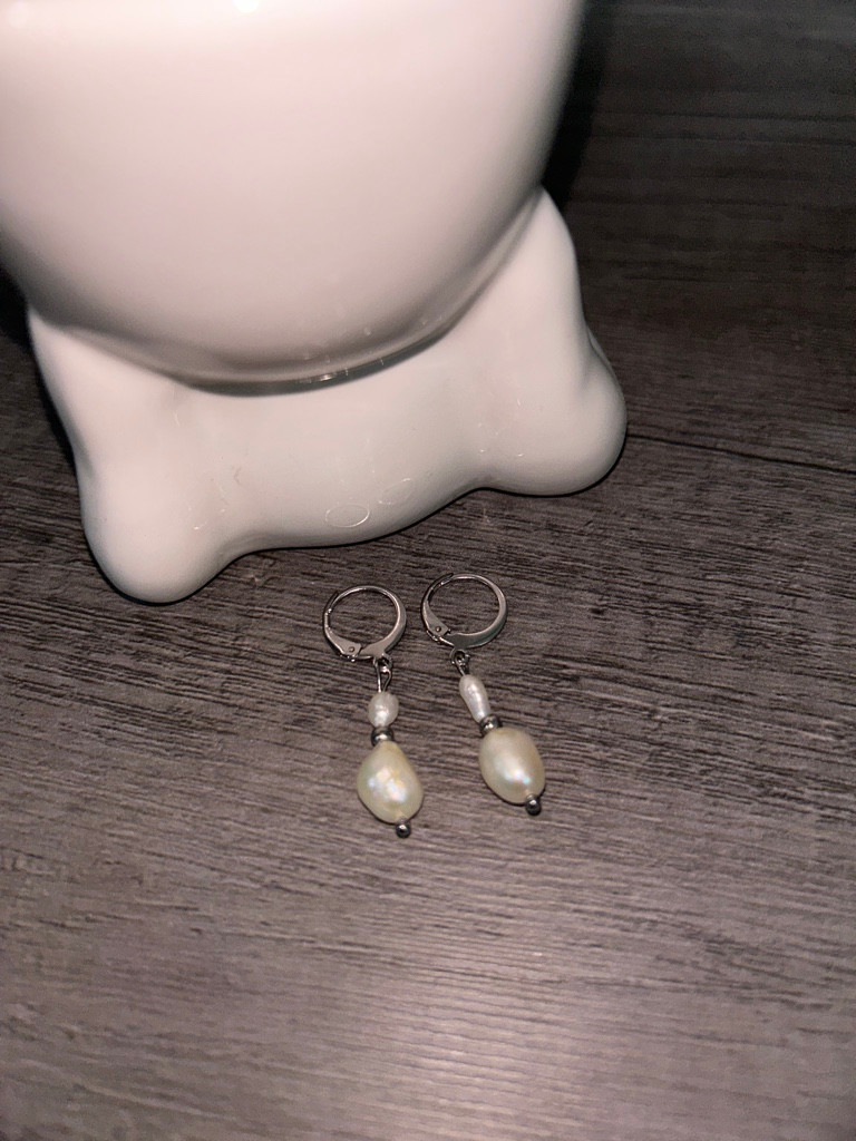 Imagen 1 de 01~ Arete con perlas cultivadas