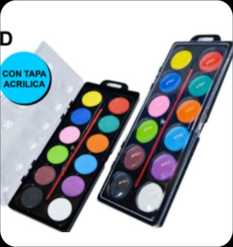 Imagen 1 de ACUARELA - ESTUCHE X 12 COLORES C/PINCEL