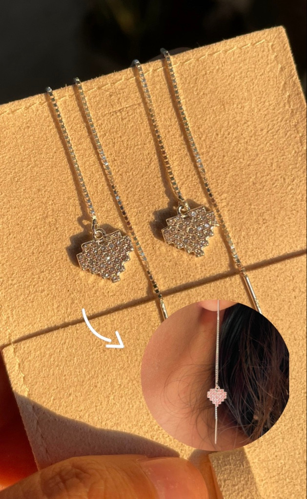 Imagen 1 de Aretes Love. PLATA 925