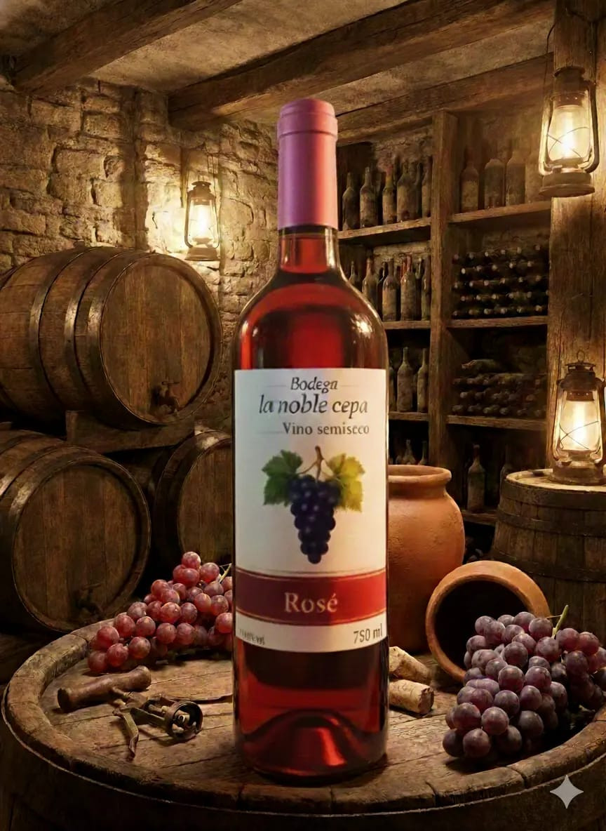 Imagen 1 de Rose semi seco comercial 2025 caja x 13 und de 750 ml la noble Cepa