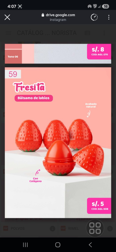 Imagen 1 de Balsamo labial Fresita