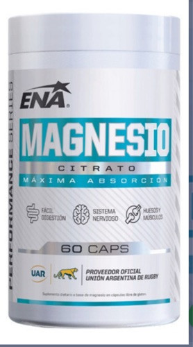 Imagen 1 de Citrato De Magnesio Ena Sport En Cápsulas 60 Caps Sabor Sin Sabor