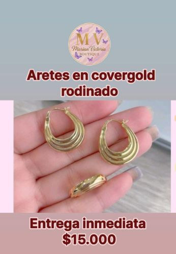 Imagen 1 de Aretes en covergold rodinado