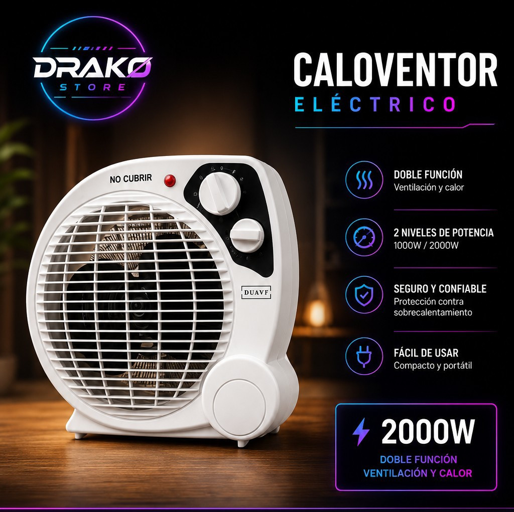 Imagen 1 de Caloventor Electrico DUAVF 2000W