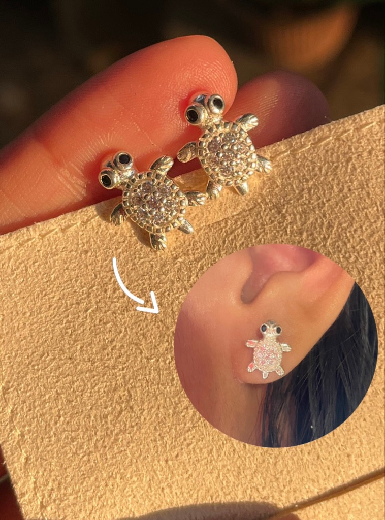 Imagen 1 de Aretes Tortu. PLATA 925