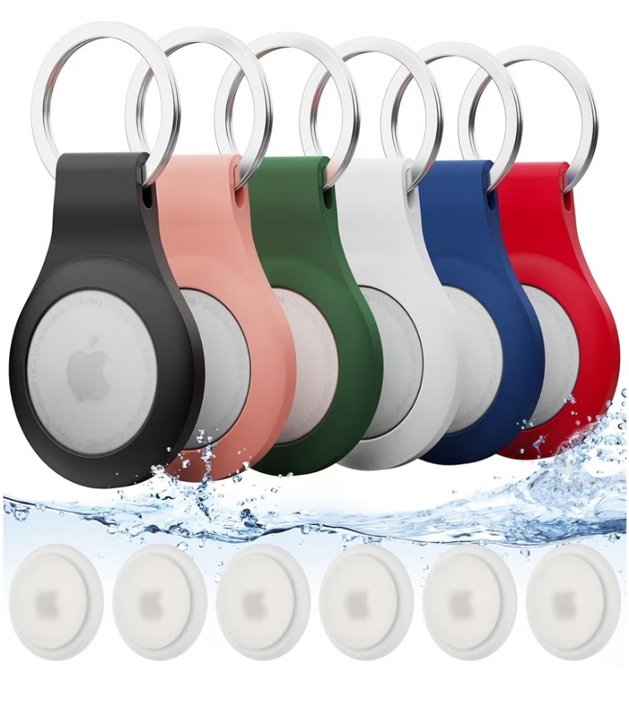 Imagen 1 de llaveros para Airtag, funda impermeable para AirTag de Apple con llavero, llavero de silicona para equipaje, llaves, mochila, automóvil, bolsas, niños
