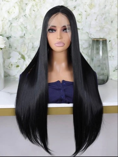 Imagen 1 de Peluca front lace 13*4 negra lisa - (008)