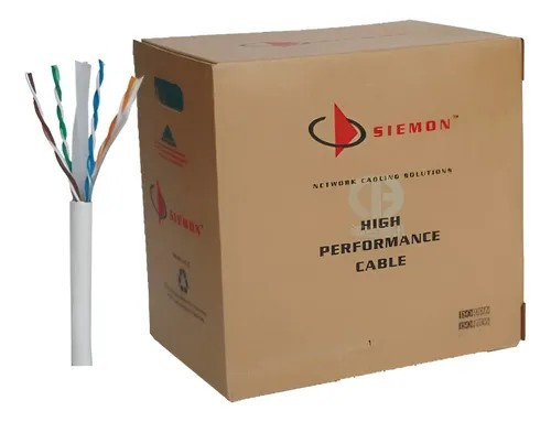 Imagen 1 de BOBINA DE CABLE CAT 6 UTP 100% COBRE  SIEMONS