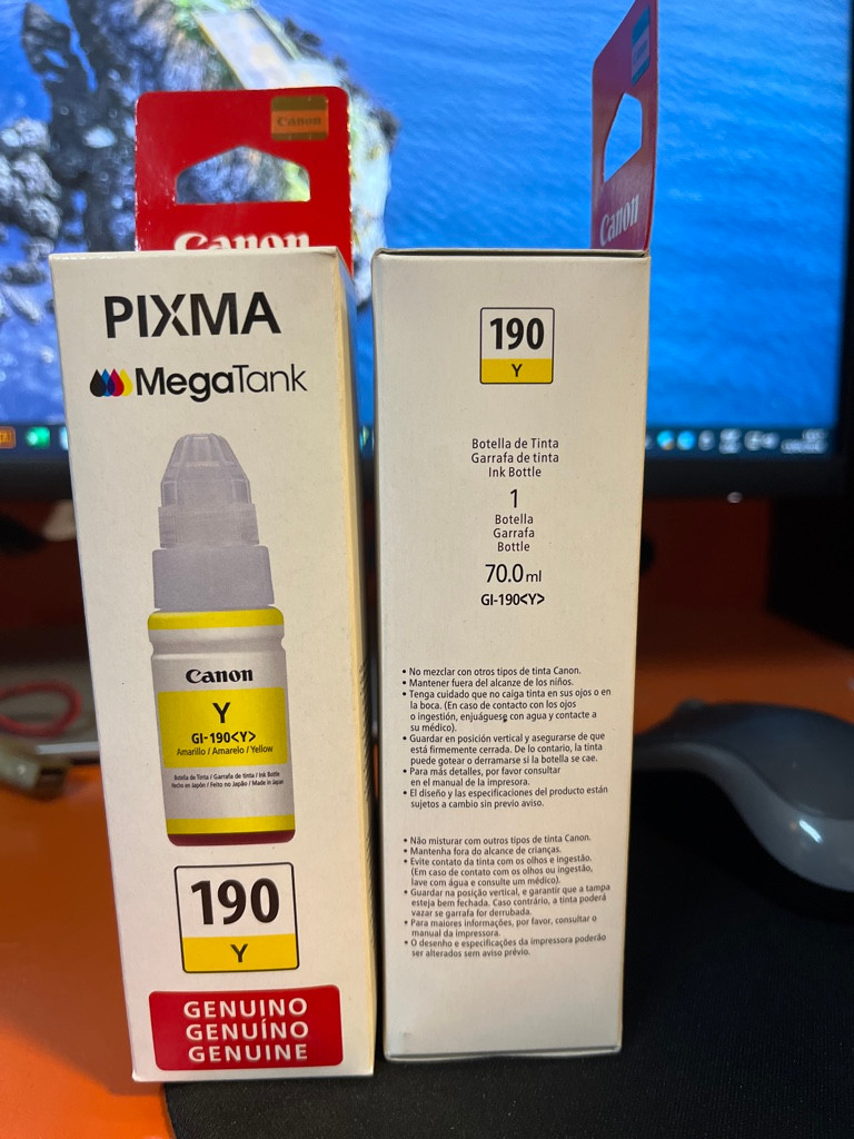 Imagen 1 de CANON BOTELLA DE TINTA COLOR AMARILLO GI 190 70ML REFILL