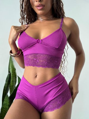 Imagem 1 de Baby Doll Confort Charm Magenta – Tecido Canelado com Renda