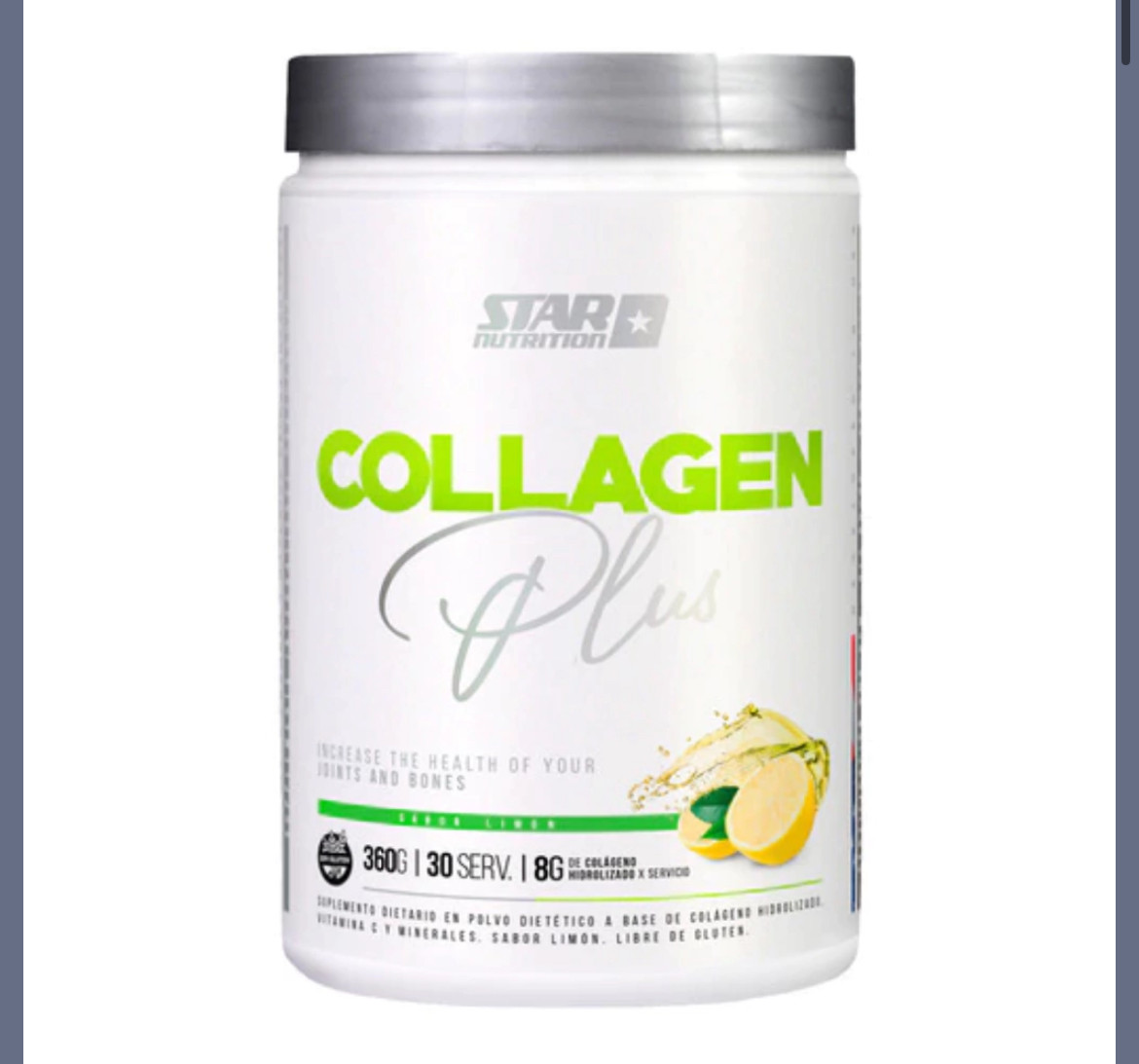 Imagen 1 de Collagen Plus 360gr En Polvo Sabor Limón - Star Nutrition