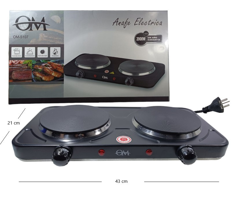 Imagen 1 de ANAFE ELECTRICO OM 2 HORNALLAS 2000W
