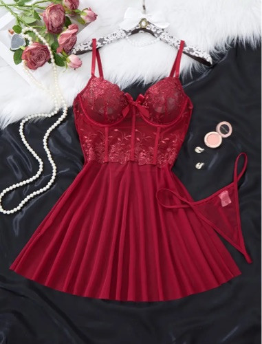 Imagen 1 de Babydoll corset vino S
