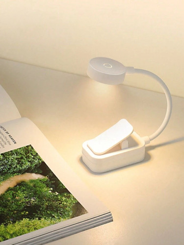 Imagen 1 de Lámpara para libro redonda recargable en blanco