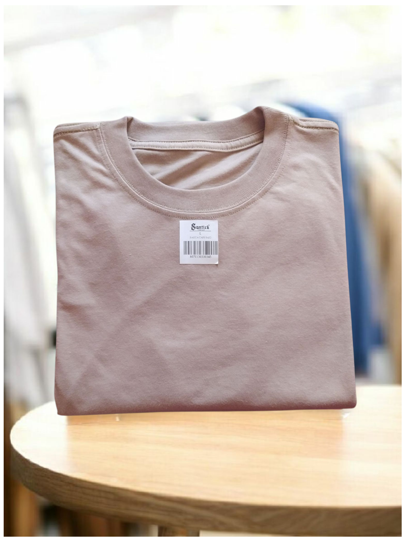 Imagen 1 de Camiseta básica café claro S,M,L