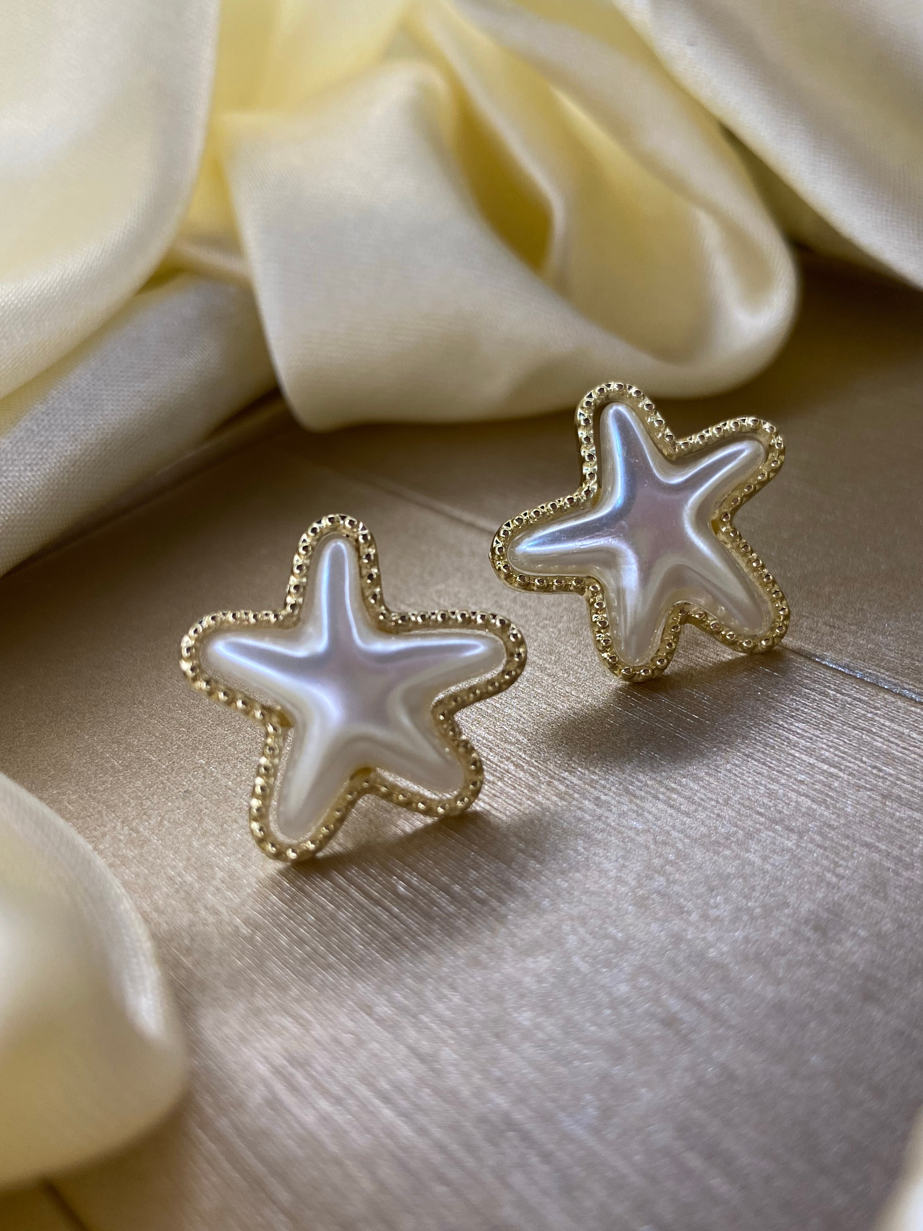 Imagen 1 de Aretes Estrellas de mar perlada