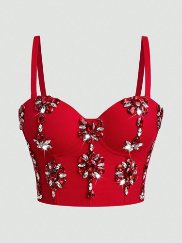 Imagen 1 de Corset pedreria rojo