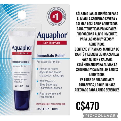 Imagen 1 de Aquaphor Lip Reparación Tubo Blister Card, 0,35 onza