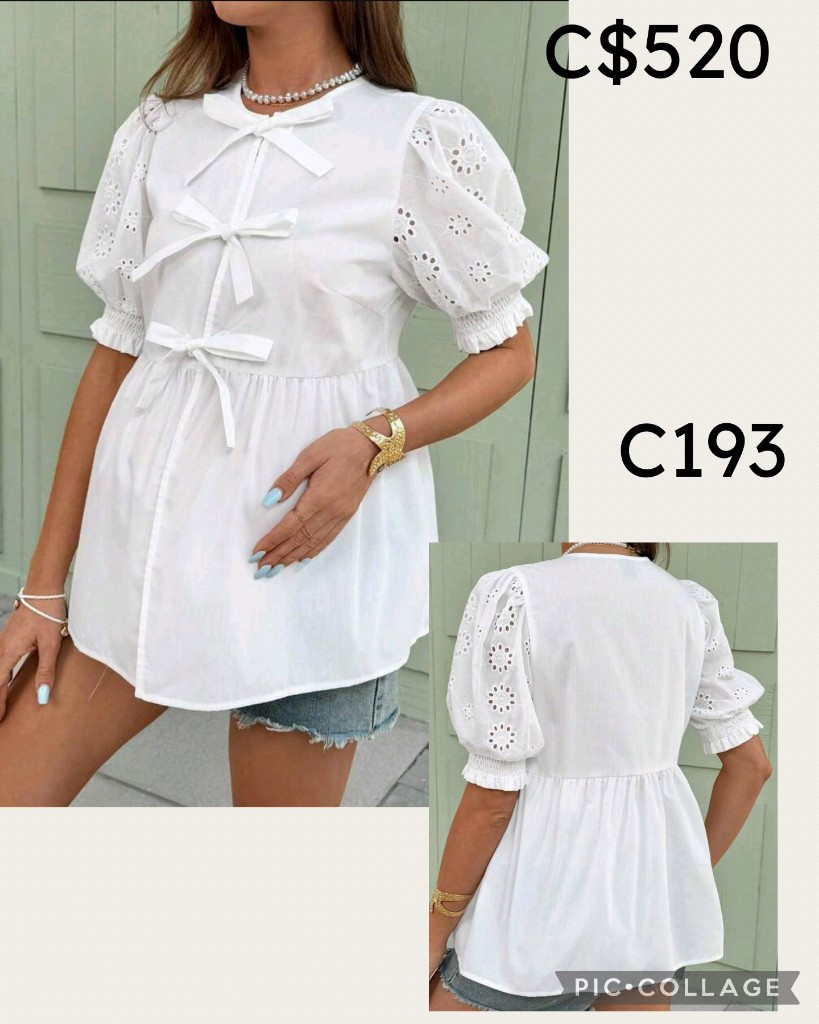 Imagen 1 de Blusa blanca, abierta en la parte en frente