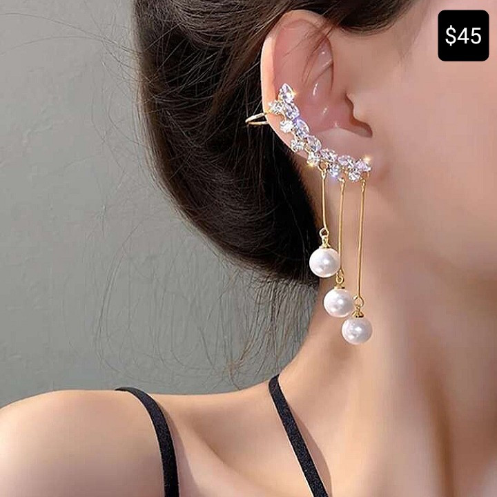 Imagen 1 de Aretes Blancos con Sujetador
