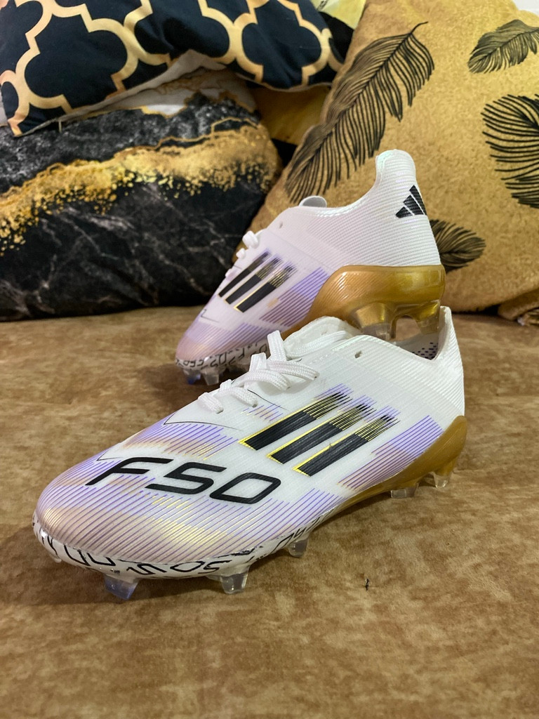 Imagen 1 de Adidas F50 blanco dorado niño