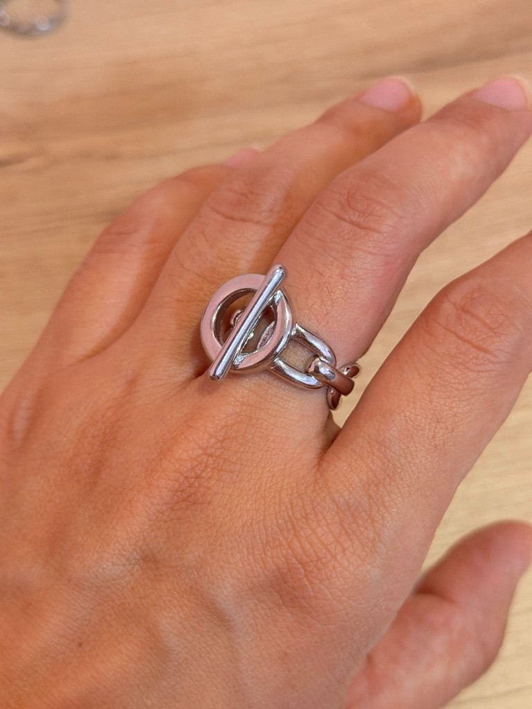 Imagen 1 de Anillo Chunky plata acero inoxidable