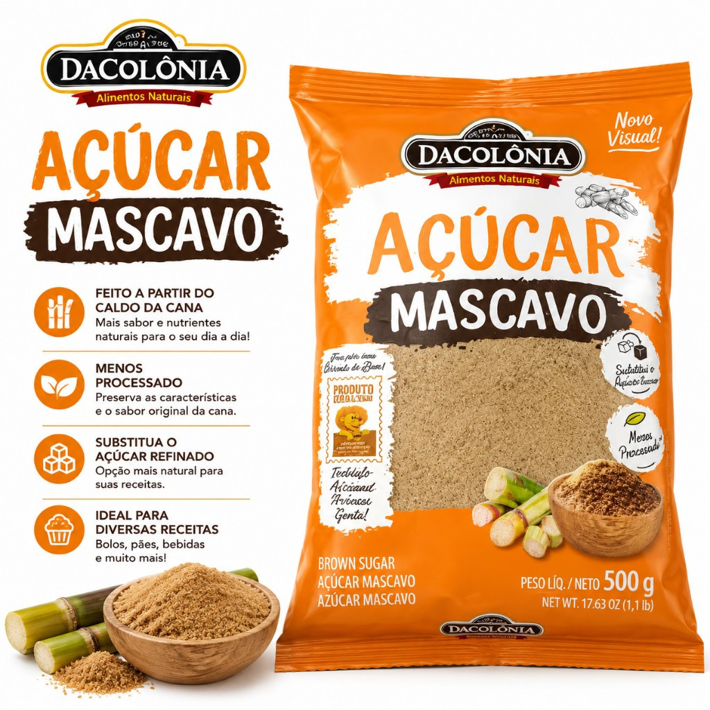 Imagem 1 de Açúcar Mascavo 500g Dacolonia