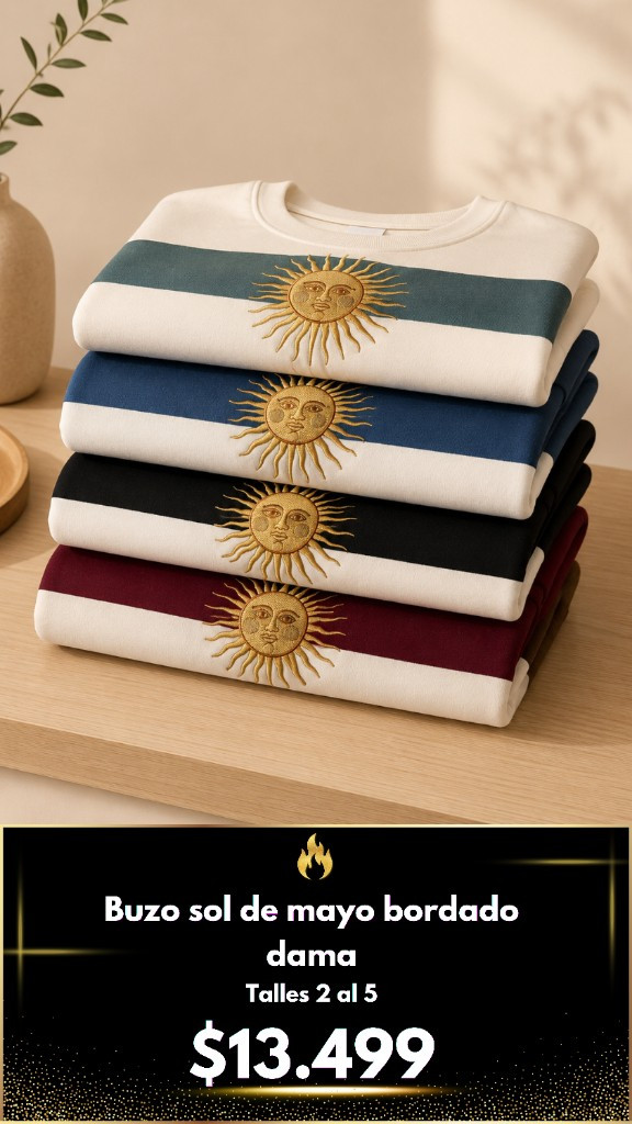 Imagen 1 de Buzo sol de mayo bordado $13.500