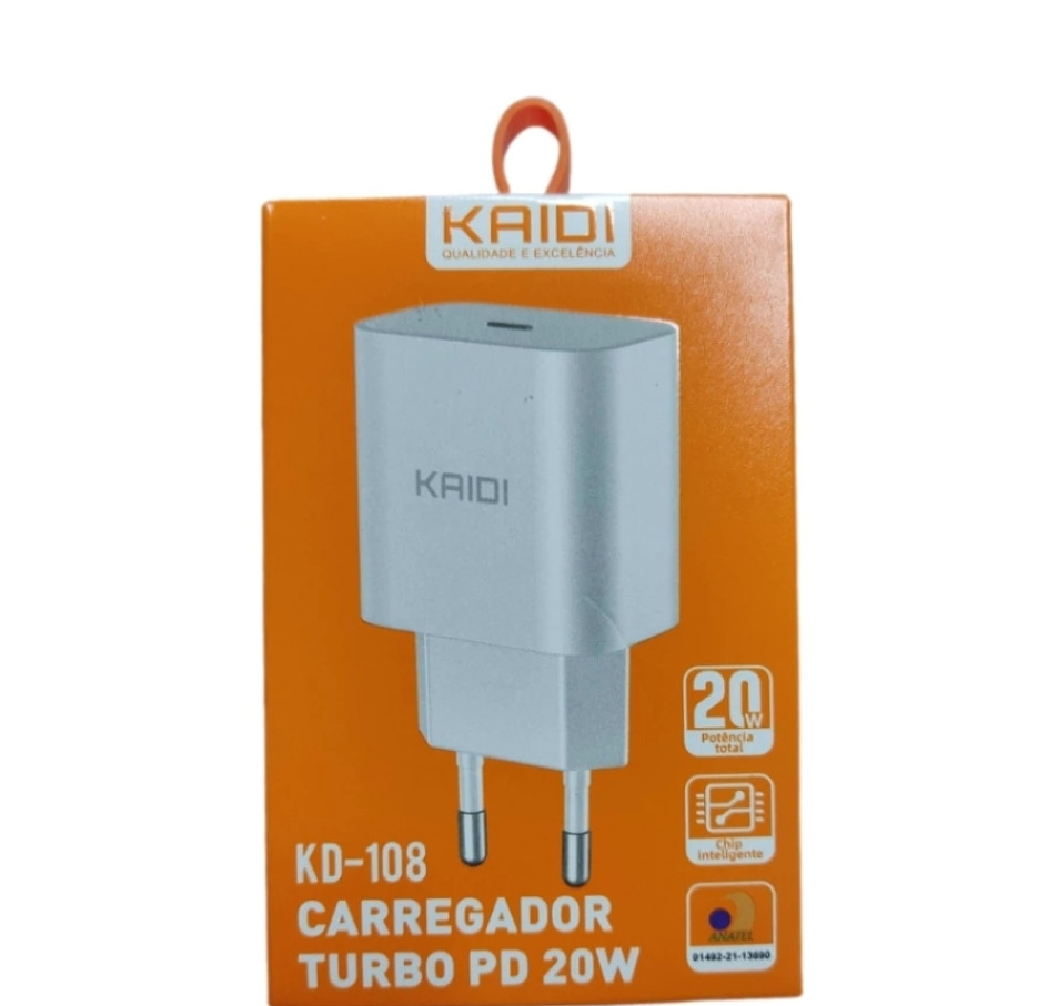 Imagem 1 de CARREGADOR FONTE 20W TYPE C KAIDI KD-108