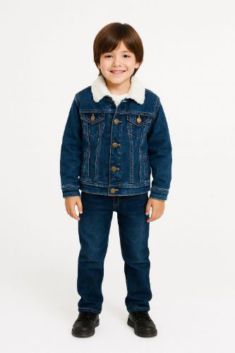 Imagen 1 de Chamarra de mezclilla con borrega