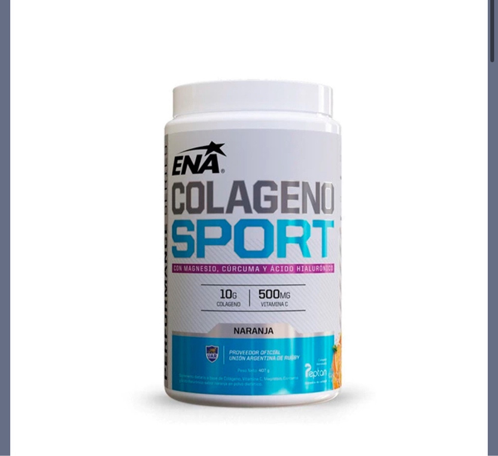 Imagen 1 de Colageno Sport Ena 407gr Magnesio Curcuma Acido Hialuronico Sabor Naranja