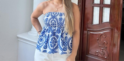 Imagen 1 de Blusa estampada verde