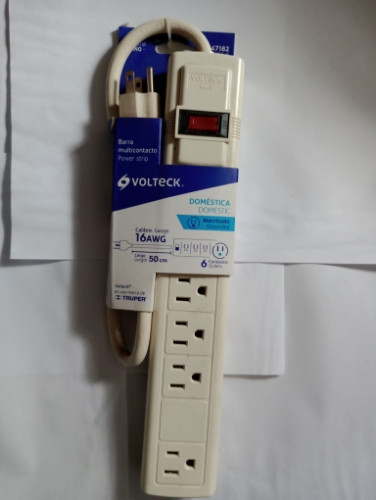 Imagen 1 de Barra multicontacto volteck 16 AWG 50 cm