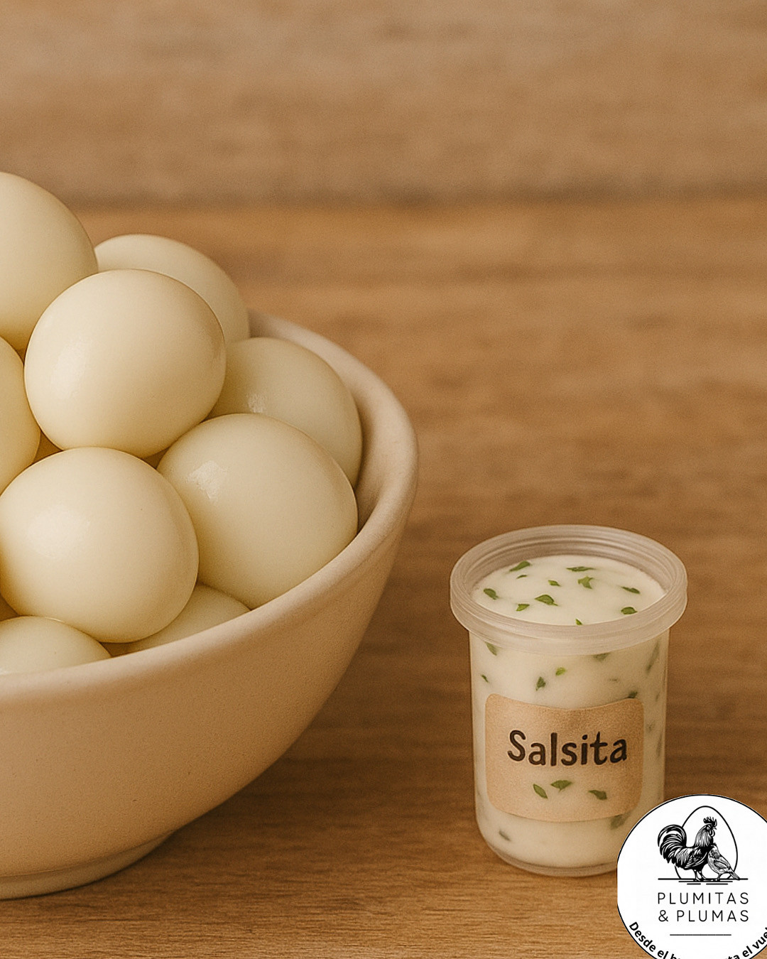 Imagen 1 de Huevos de codorniz cocidos + SALSA DE REGALO( 24 unidades) | Plumitas y Plumas