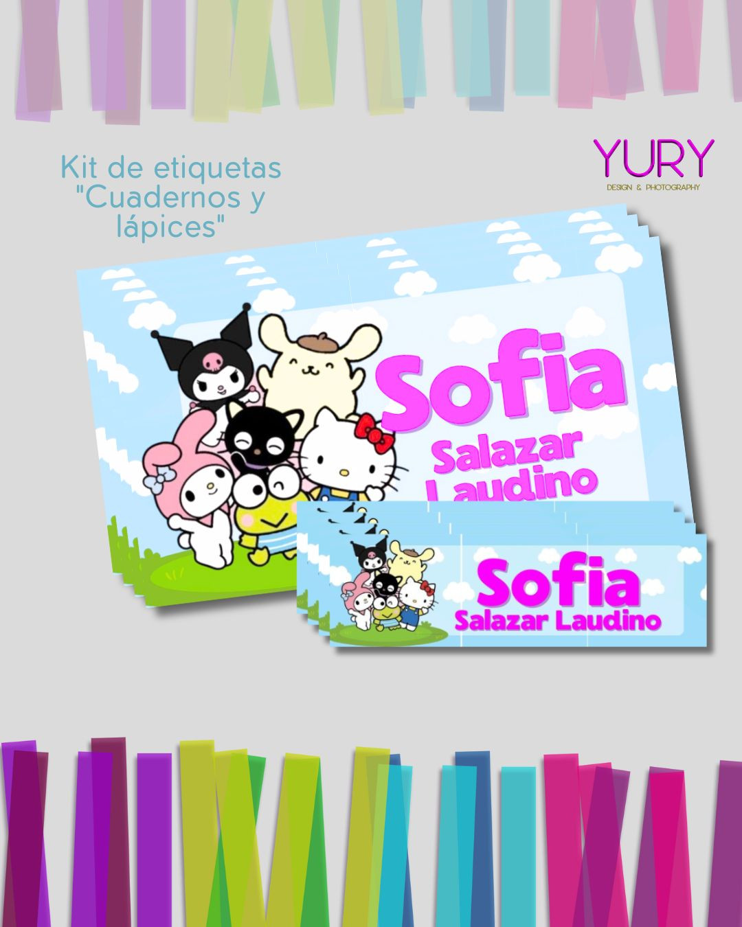 Imagen 1 de "Colores y cuadernos" Etiquetas escolares