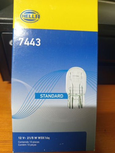 Imagen 1 de 7443 BOMBILLO T20 HELLA 2 CONTACTOS EDTANDAR 21/5W 12V