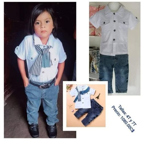 Imagen 1 de Camisa blanca con jean y bufanda  4T